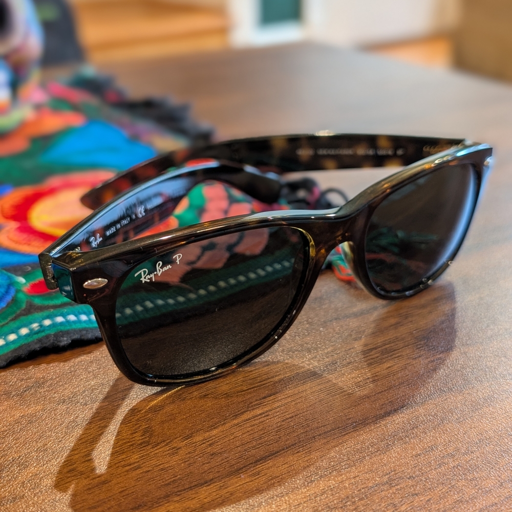 Ray-Ban Tortoiseshell Brown New Wayfarer Sunglasses w/ Polarized Lenses ($231) - Picture 10 of 14